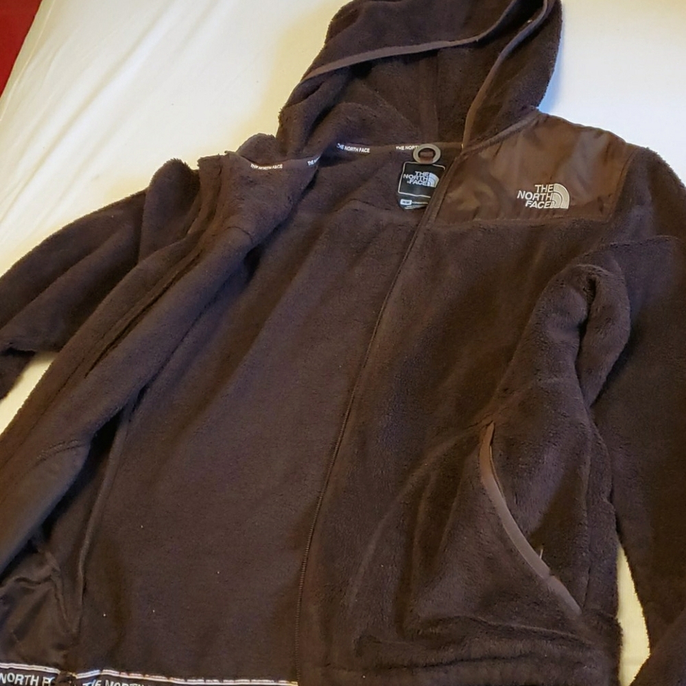 North face brown full zip up hoodie